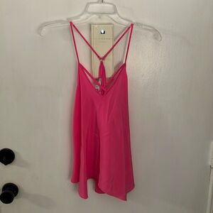 Amanda Uprichard Pink Silk Spaghetti Strap Tank Top